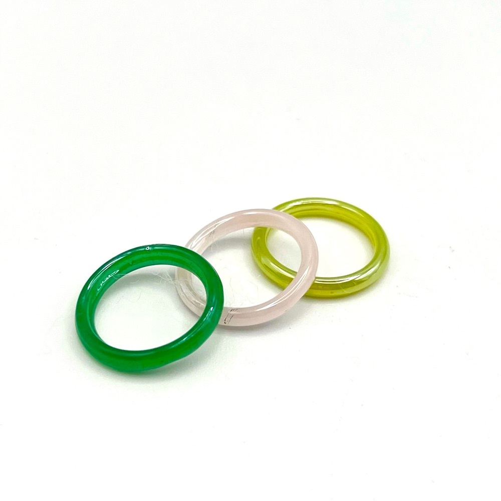 **NEW** SET OF THREE GLASS STACKING RINGS